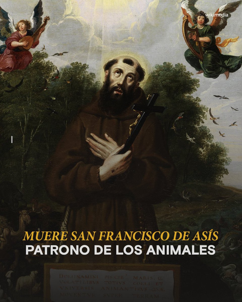 HistoryLA's tweet photo. #HoyEnLaHistoria En 1226, moría San Francisco de Asís, religioso italiano que fundó la Orden Franciscana y se convirtió en una de las figuras más influyentes del cristianismo medieval. https://t.co/62S1vziM1x