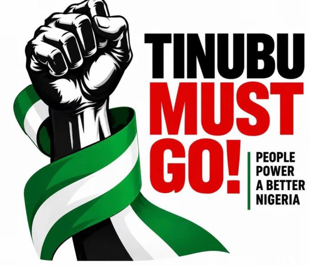 firstladyship's tweet photo. I lend my voice in solidarity with the five brave men who were arrested in Borno for simply wearing a “Tinubu Must Go” t-shirt. We must never allow the ghost of Abacha to return. In their honor, I will post this new logo across all the social media platforms until January 16. https://t.co/F2blORa9H3