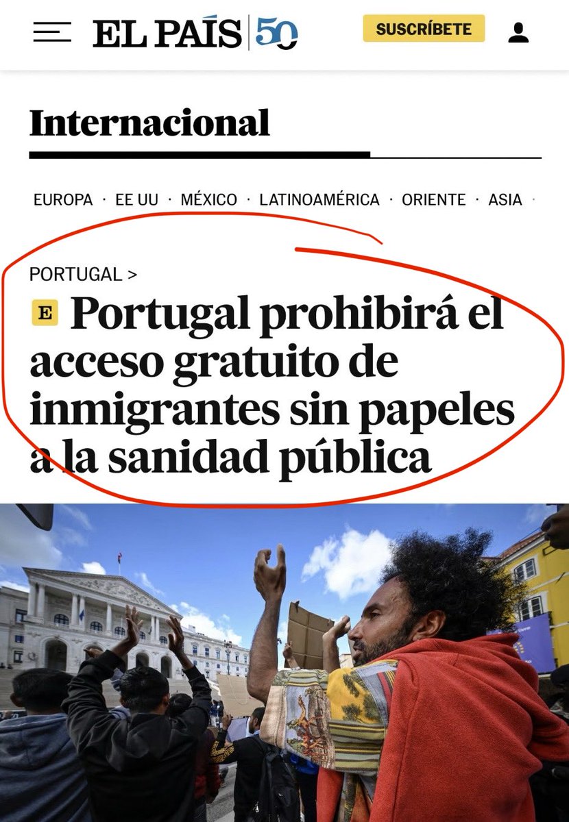 ismaelquesada's tweet photo. Os cuento lo que pasará:
1.-Portugal no les da sanidad.
2.-Sánchez dirá que eso es una barbaridad. Que no es progresista.
3.-Medios afines criticarán al Gobierno portugués y dirán que eso en España no pasa.
4.-Efecto llamada y vienen todos.
5.-Si lo criticas eres facha.

FIN. https://t.co/Xvyc29MKXX