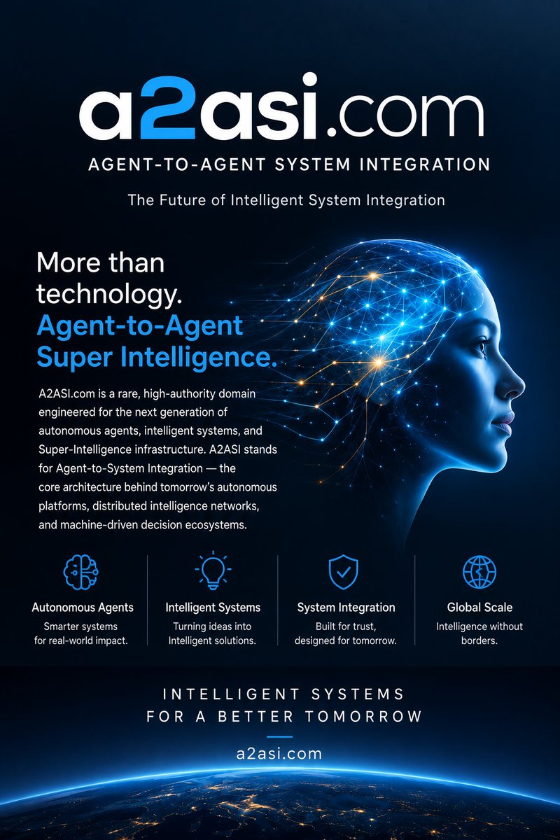 PatternRouaj's tweet photo. https://t.co/Gv8TNA93jF Enter the Era of Super Intelligence   A premium domain built for the future of global intelligence, next‑generation technology, and the fusion of human + machine capability. A new era is emerging — one where intelligence becomes the foundation of how we build, decide, create, and compete. https://t.co/Gv8TNA93jF

captures that shift with a name that is short, powerful, and globally brandable.  Perfect for companies shaping the future of: • Super Intelligence platforms • Advanced AI ecosystems • Human‑machine integration • Global‑scale innovation • Next‑gen technology infrastructure https://t.co/Gv8TNA93jF
is available for acquisition on GoDaddy / Afternic — safe, fast, secure transfer.

#ERA4SI #SuperIntelligence #AI #ArtificialIntelligence #NextGenTech #FutureTech #HumanMachine #AutonomousSystems #MultiAgentSystems #AIInfrastructure #DistributedIntelligence #EnterpriseAI #AITechnology #DigitalTransformation #MachineLearning #DeepLearning #Automation #Robotics #CyberSecurity #CloudComputing #EdgeComputing #BigData #Analytics #EnterpriseSolutions #TechCompanies #StartupTech #TechFounders #InnovationLeaders #PremiumDomain #DomainForSale #BrandableDomains #DigitalAssets #GoDaddy #Afternic #BusinessGrowth #GlobalTech #HighTech