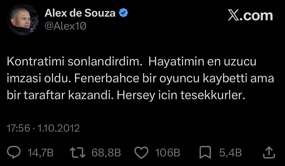 ajansfenercom's tweet photo. Tarihte Bugün | Alex de Souza, Fenerbahçe’ye veda etti. https://t.co/VIS9Sykg0j