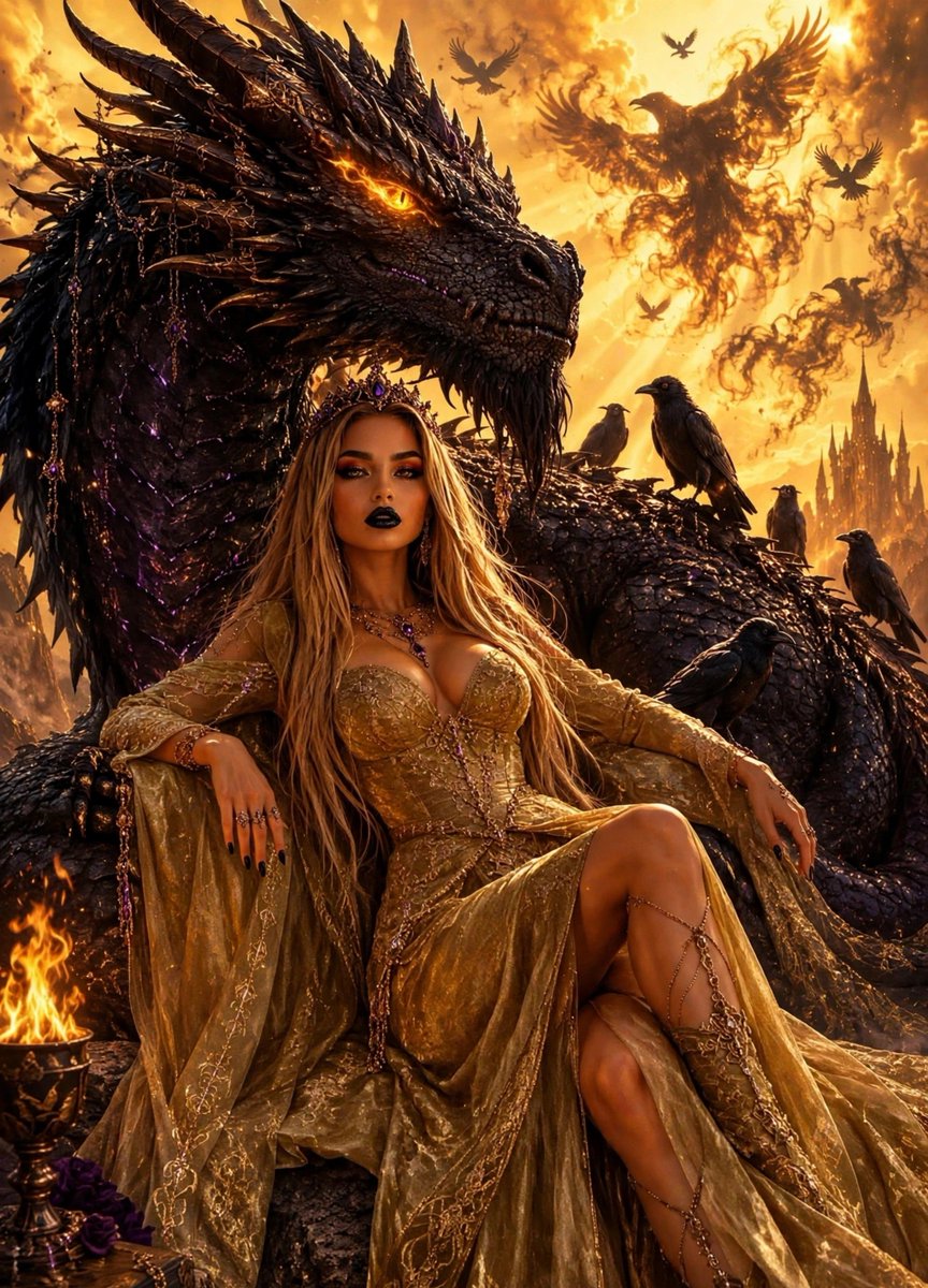 Nevergiveup_93's tweet photo. She doesn't need a throne. The dragon IS her throne. ๐๐
The Raven Queen and her eternal guardian. Power, beauty, and darkness in one frame.
Bow to the real Mother of Dragons.
QT your Dragon Queen ๐ ๐
#DragonQueen #MotherOfDragons #RavenQueen https://t.co/IAYqoVnReU