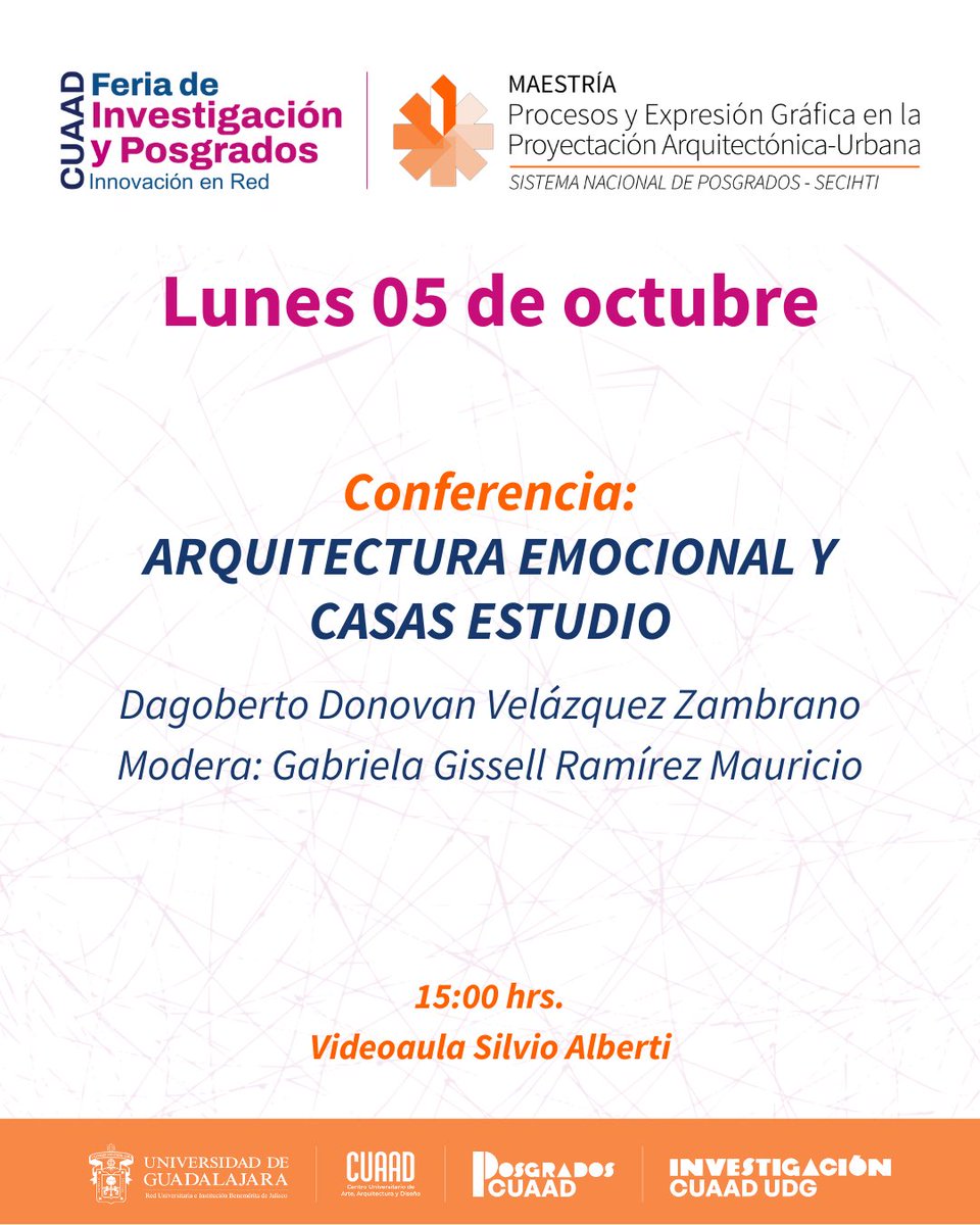 mpegpau's tweet photo. Programa de actividades y registro: https://t.co/NlpTuPv6gr

#mpegpau #cuaad #udg #mpegpau_convocatoria_2027 #Feria_posgrados2026 https://t.co/CPb10aZ3aL