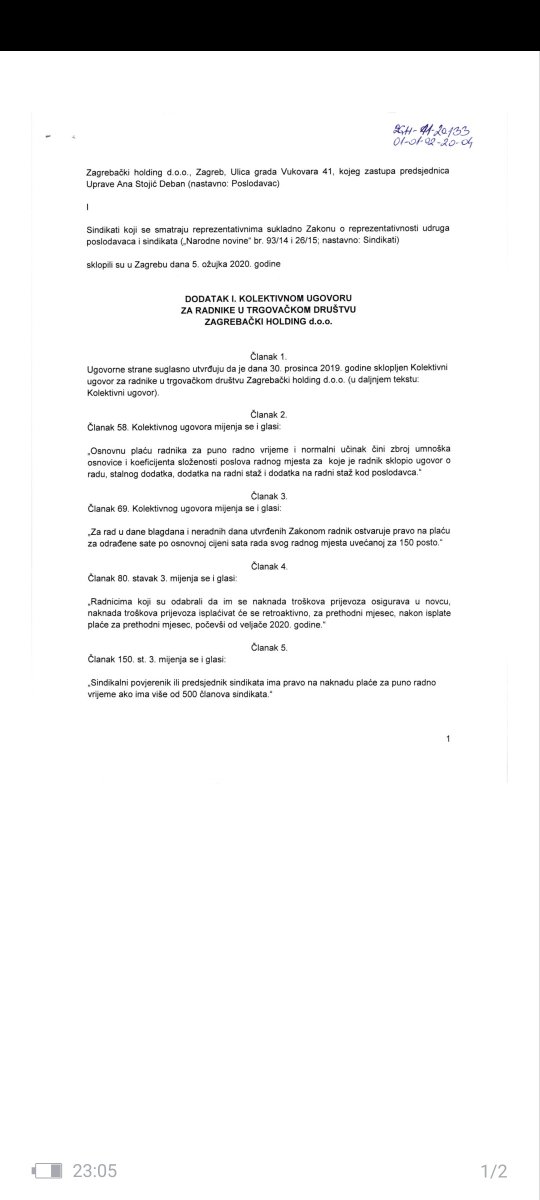 AnaPeri70840561's tweet photo. @croarsenal @lucidichka ZET nema radničko vijeće, pa njjih slijedi po Zakonu to pravo, a ostali iz Holdinga imaju, no ishodovali su to dodatkom na kolektivni ugovor. https://t.co/hkgJ6xuDEq