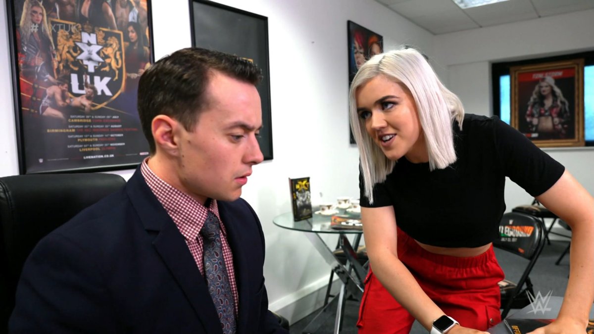 NXTUK_Legacy's tweet photo. Sept. 30, 2021:
At BT Sport Studios, footage aired of Stevie Turner demanding Blair Davenport be reinstated so she can personally put a stop to her. #NXTUK
πΈ WWE https://t.co/vapqCYGQOT