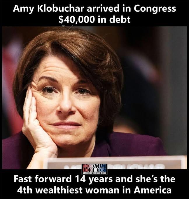 RickSchoen35735's tweet photo. @RealJMPeterman @amyklobuchar @SenAmyKlobuchar Bitch should be in prison https://t.co/98Nxozb9gm