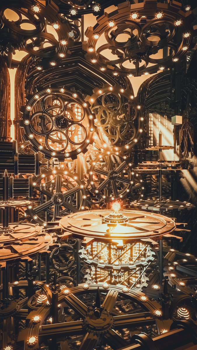 Neomance's tweet photo. The World Of Endlessly Spinning Clockworks
果てしなく回り続ける時計仕掛けの世界

World : 時の心臓
Author : HAKUSEKIREI（怜）

#VRChat_world紹介 #Neo写真 https://t.co/9mWOuiBjtz