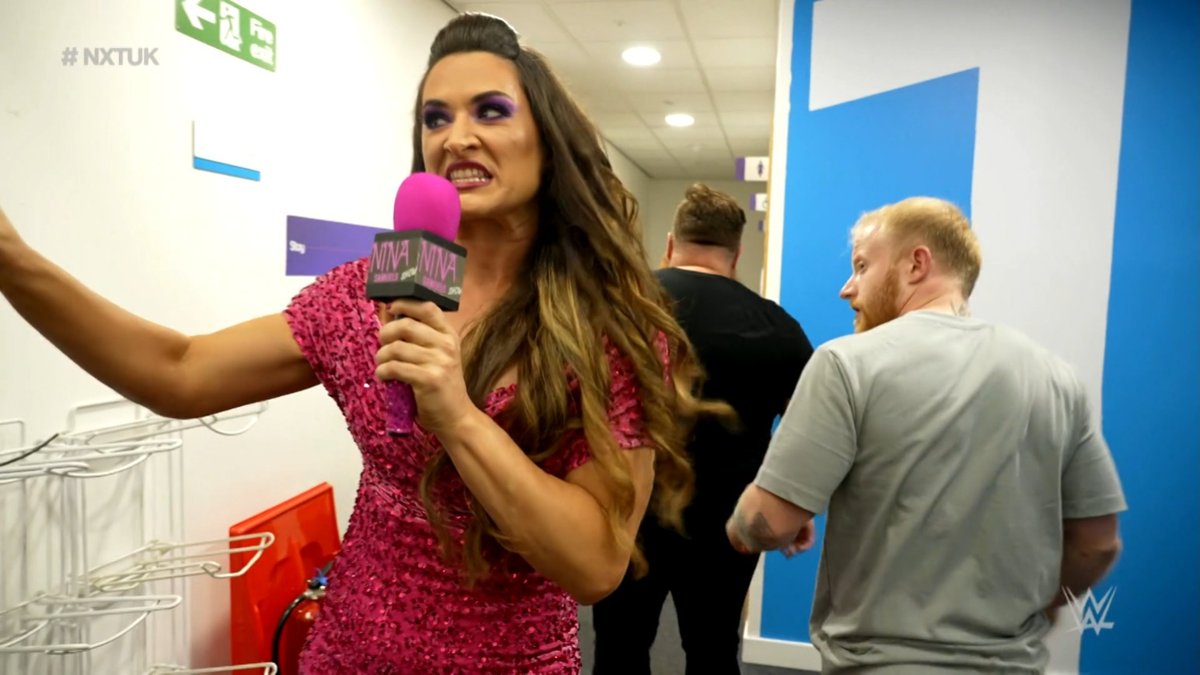 NXTUK_Legacy's tweet photo. Sept. 30, 2021:
At BT Sport Studios, Dave Mastiff & Jack Starz found themselves as the first guests on the #NinaSamuelsShow, and quietly walked away when host Nina Samuels continued to talk about her issues with Amale and Blair Davenport. #NXTUK
πΈ WWE https://t.co/qoOdZABH2G