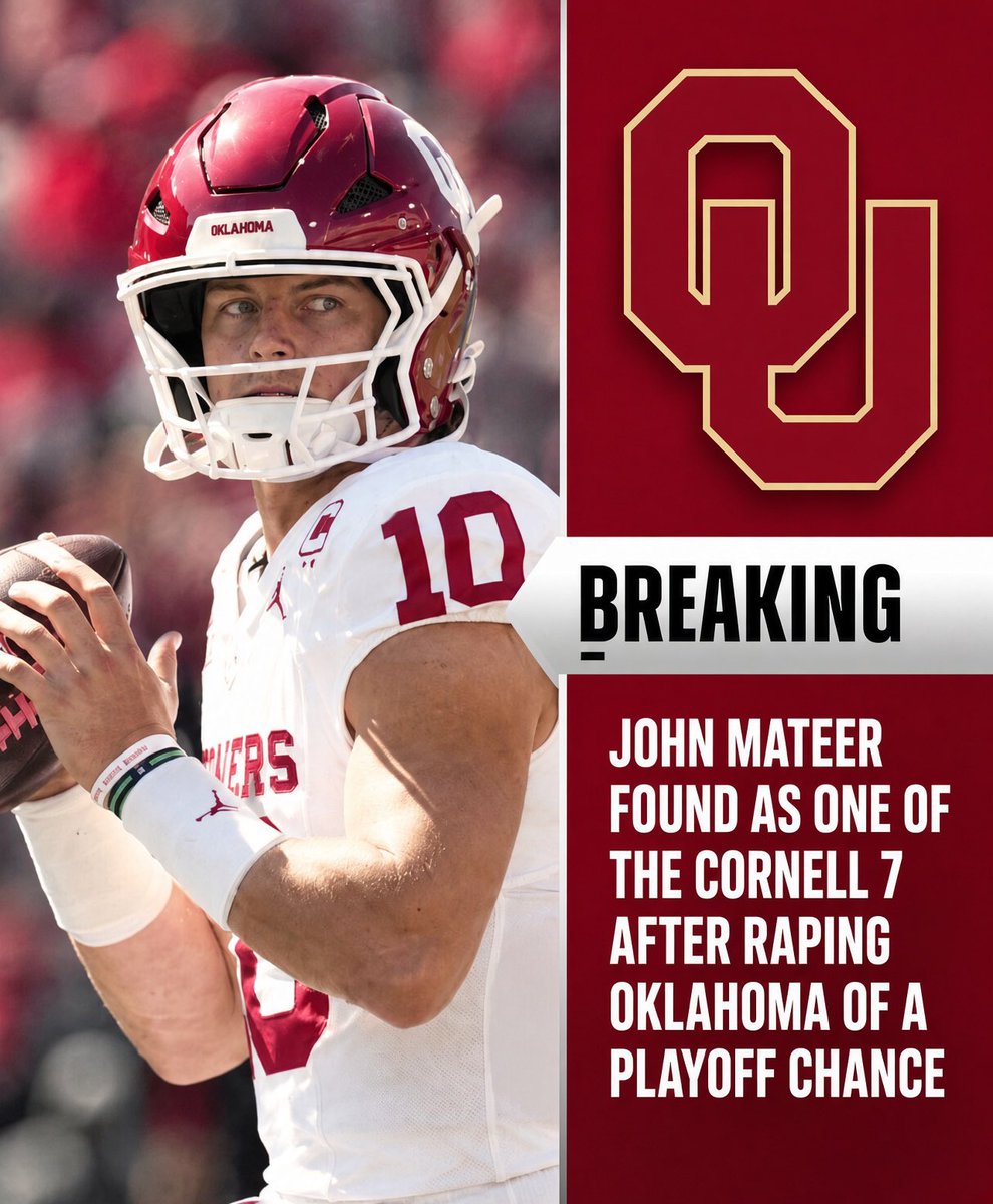 DonFaurot's tweet photo. BREAKING🚨 
Oklahoma Quarterback John Mateer found guilty on ALL accounts https://t.co/tZBW3KLT9g