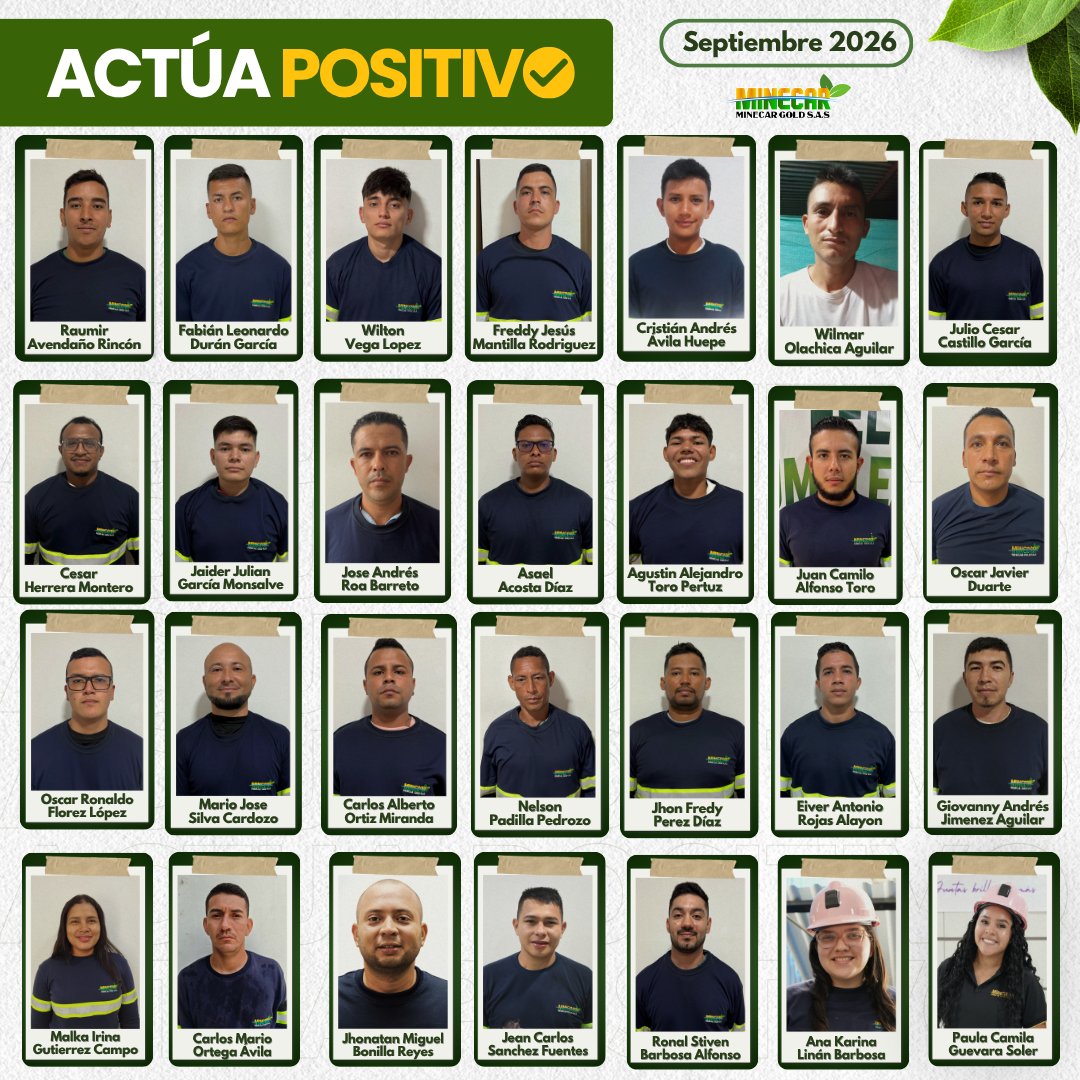 minecargoldsas's tweet photo. ¡Felicidades a nuestros empleados del mes! 💚
#SEPTIEMBRE #bienestarlaboral #mineriaresponsable #minecar https://t.co/iaWEQbzS89