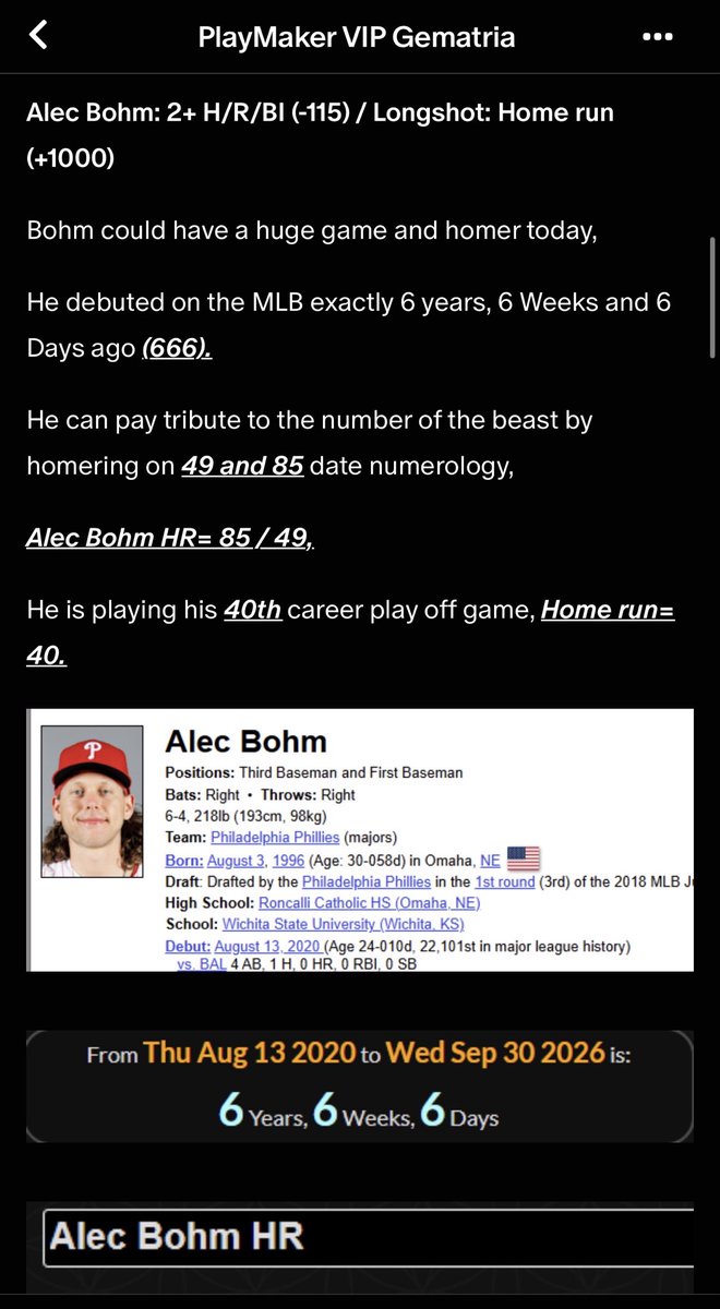 bigoddshunter's tweet photo. BOOOOHM MY GOODNESS (+1000) ✅✅💰💰‼️

666 RESPECTER ☠️😈

CANGRAAAAATS TO THE VIP MEMBERS ALREADY A MONSTER DAY‼️✅💰

While all the Gematria community already quit on baseball because the MLB kicked their asses….. 

Here we keep doing what we’ve done all year long!

BANGERS AND MORE BANGERS‼️‼️✅⚾️

#Gematria 

https://t.co/f3Y0jzlsx6
