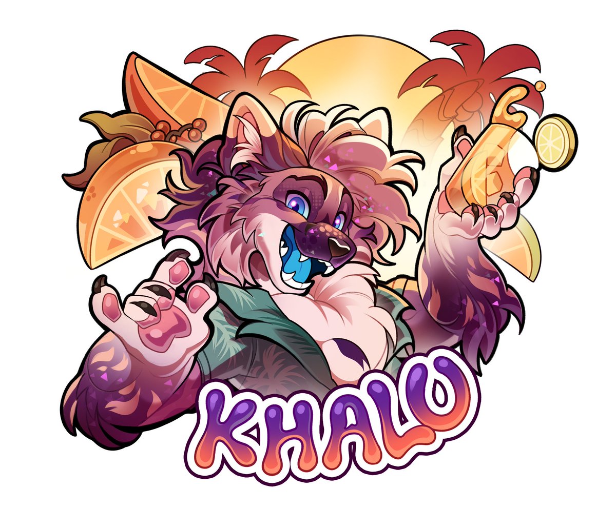 NeonMawz's tweet photo. Themed badge for Werikane 🌴🍊 https://t.co/9T2F1cpPbV