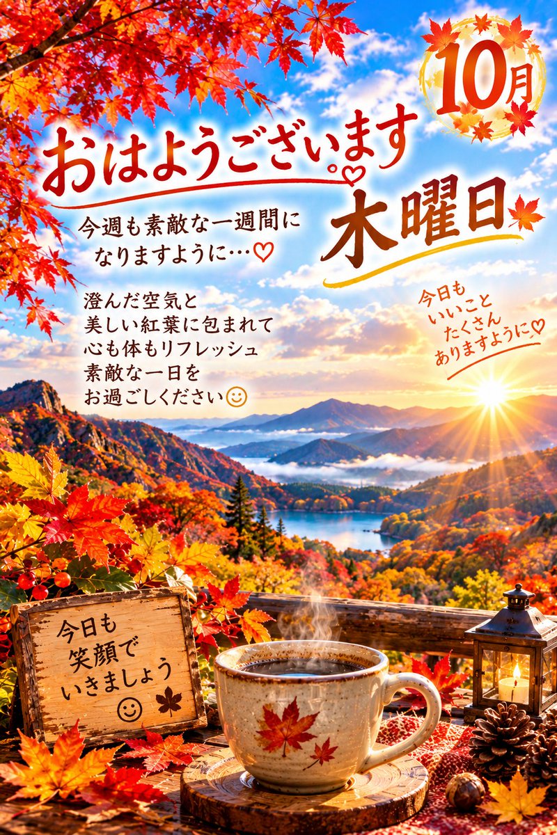 shibuken1192's tweet photo. おはようございます🙇‍♂️
今日から☺️10月スタート10月も🤗宜しくお願い致しますね🙇‍♂️
今日の天気予報は🙄
晴れ☀️かな🙄
皆様🤗
今日も笑顔溢れる☺️
幸せ🍀いっぱい🌈
素敵な☺️１日でね✨ https://t.co/WSEi0Jcf6V