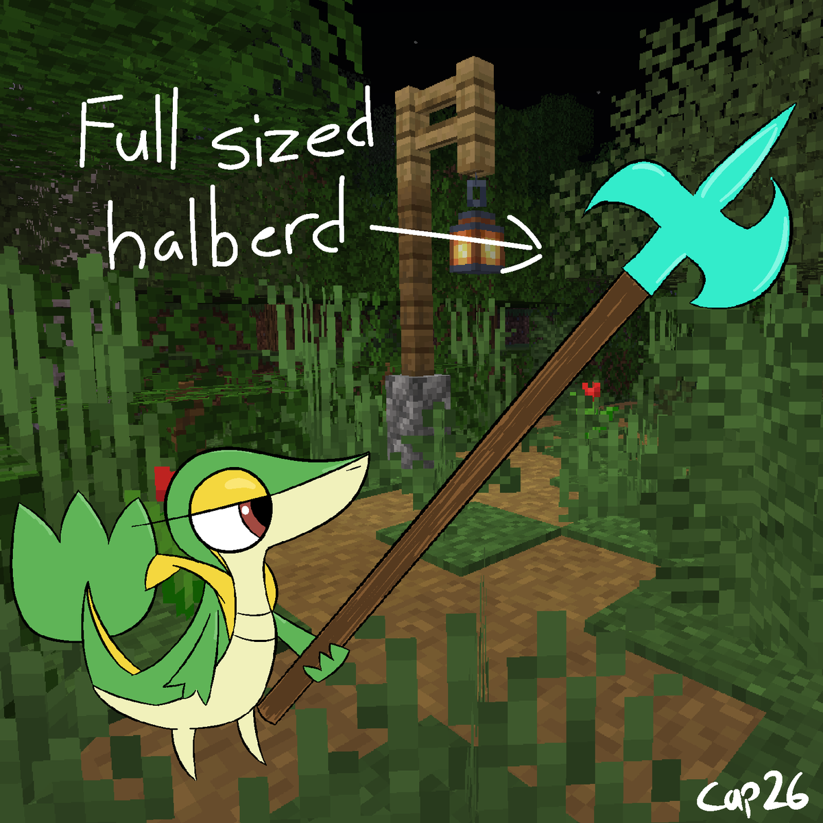 Capricious_Art's tweet photo. Been playing modded Minecraft as Snivy lately https://t.co/mdzli3CAgV