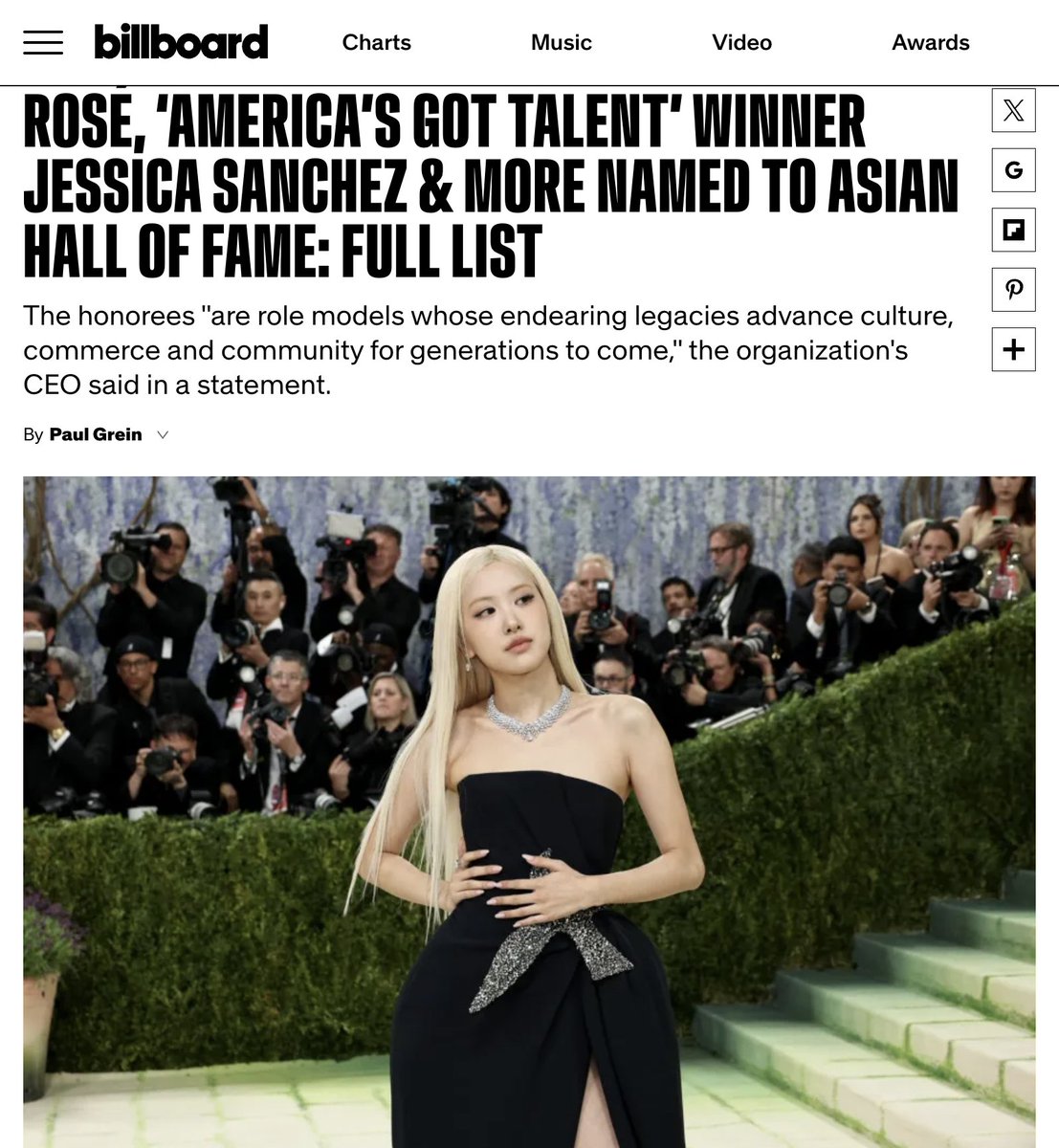 RoseFocused's tweet photo. A new honor for ROSÉ!🏆

Asian Hall of Fame has officially announced its Class of 2026 inductees, with ROSÉ named among this year’s honorees as a K-Pop Icon. 🇰🇷✨

This recognition comes from the Asian Hall of Fame, a nonprofit organization that celebrates and preserves the achievements, contributions, and cultural legacy of Asian and Pacific Islander leaders and trailblazers. 

Congratulations, ROSÉ!❣️