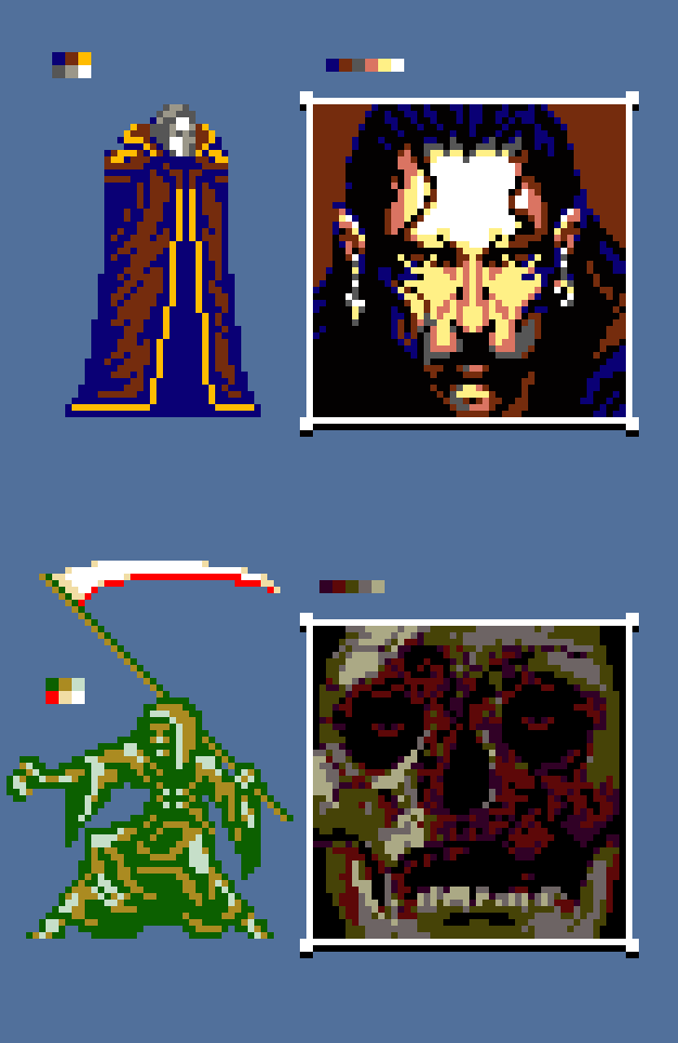 blood__monkey's tweet photo. characters and portraits for the castlevania symphony of the night gameboy color demake https://t.co/G6fHCDdgNI