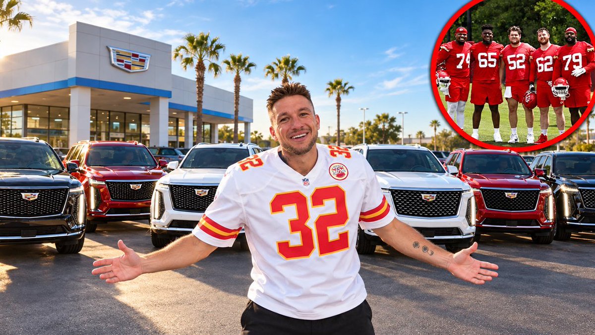 stevewilldoit's tweet photo. NEW YOUTUBE VIDEO 🚨

I BOUGHT THE CHIEFS O-LINE CADILLACS 😂😂😂

I also give away around $60,000 EVERY YOUTUBE VIDEO to people who actually watch.

GO WATCH + REPLY WHEN YOU’RE DONE.

I’m picking people from the replies 👀

STEVEWILLDOIT ON YOUTUBE https://t.co/MRB8P8Ws7c