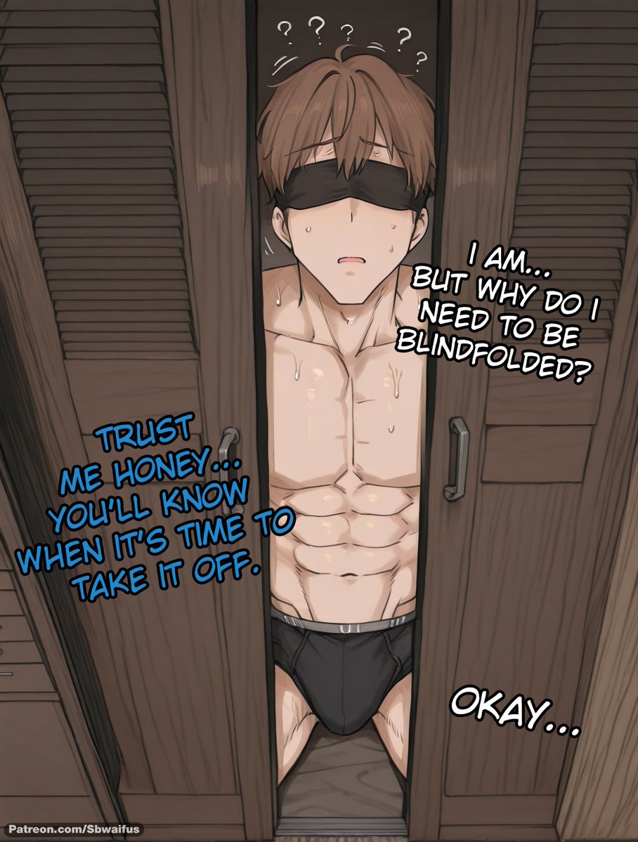 SBwaifus's tweet photo. Tsubame’s boyfriend is home. Time for the final step. She puts cucky in the closet and makes him promise not to open his eyes until she says so. What’s she got planned?

Find the full comic at: https://t.co/w4z7R25WV0 https://t.co/HLLEtGrF5Y