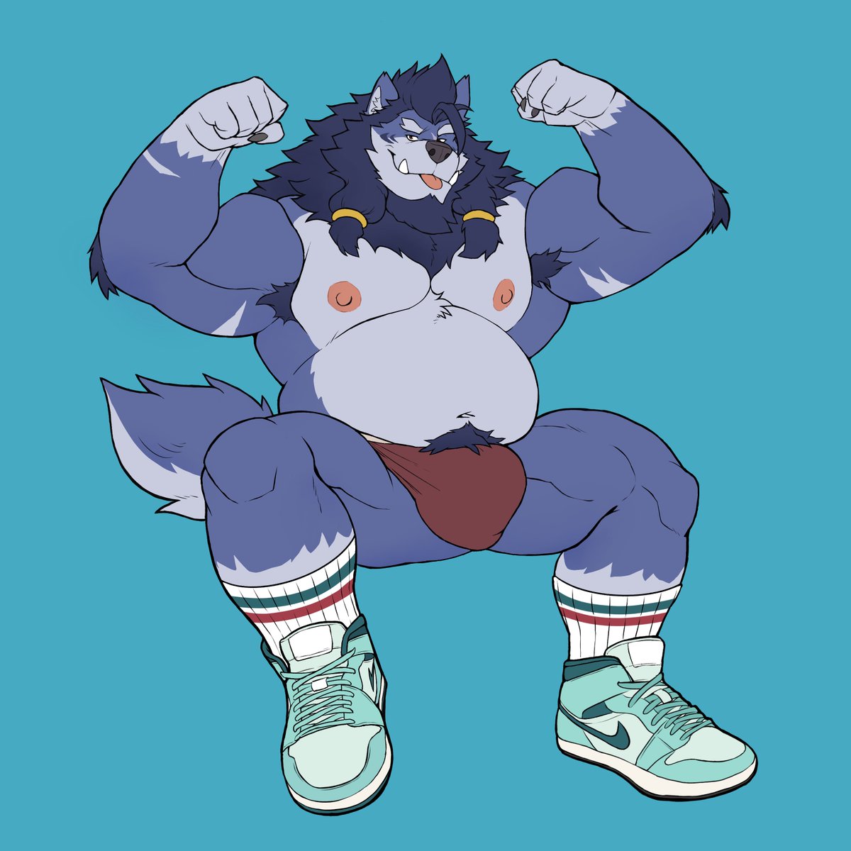 MerphBW's tweet photo. YCH Biceptember Commission from @WolgenSim 
Thank you so much, such a strong flexing 💪🐺❤️ https://t.co/bvQdC50d5r