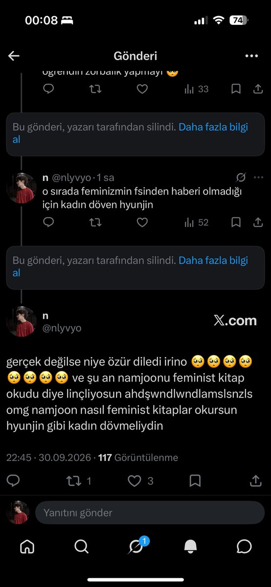 nlyvyo's tweet photo. konuşup konuşup twt sildikleri için iki gün sonra masum ve mağdur ayağına kolayca yatan staylerin ezberlediğimiz hareketleri 🤣🤣 her seferinde cevap veremeyince hesap gizleyip twt siliyorlar sonra hiçbir şey olmamış gibi kaldıkları yerden devam. stratejinizi skerler sizin https://t.co/5b2TjEtwhw