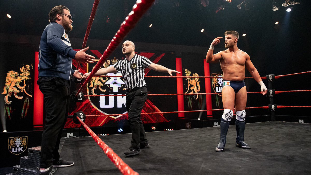 NXTUK_Legacy's tweet photo. Sept. 30, 2021:
At BT Sport Studios, Gallus' Joe Coffey defeated Jordan Devlin with All The Best for the Bells thanks to a slight distraction from his brother, Mark Coffey. #NXTUK
πΈ WWE https://t.co/ghT8RBbx5u