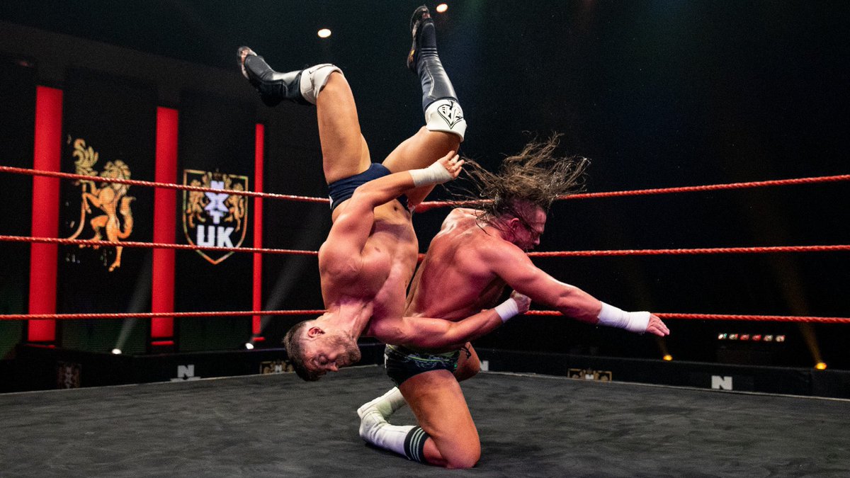 NXTUK_Legacy's tweet photo. Sept. 30, 2021:
At BT Sport Studios, Gallus' Joe Coffey defeated Jordan Devlin with All The Best for the Bells thanks to a slight distraction from his brother, Mark Coffey. #NXTUK
πΈ WWE https://t.co/ghT8RBbx5u