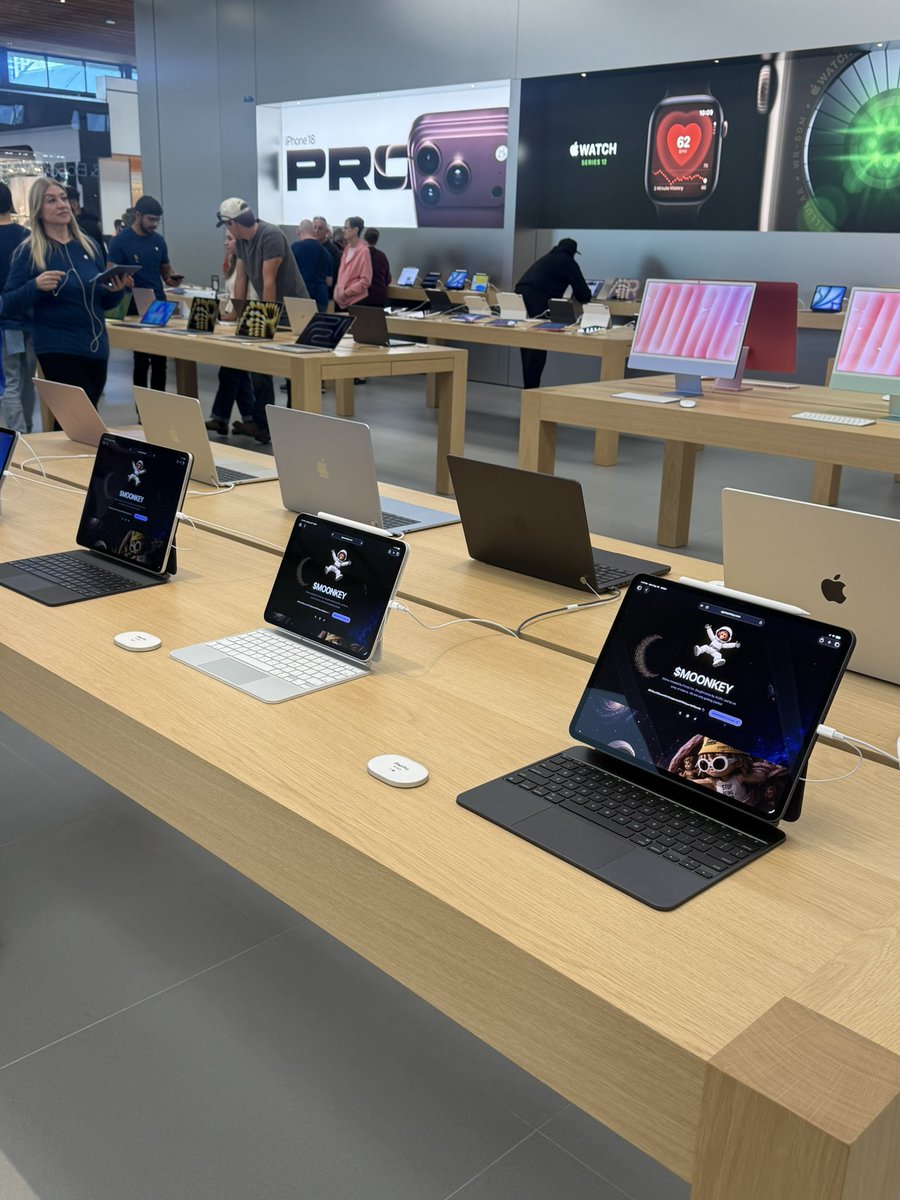 TH3_GENTL3M3N's tweet photo. I’m just here loading up all the computers at the Apple Store with $MOONKEY https://t.co/TWtKkJVuq8