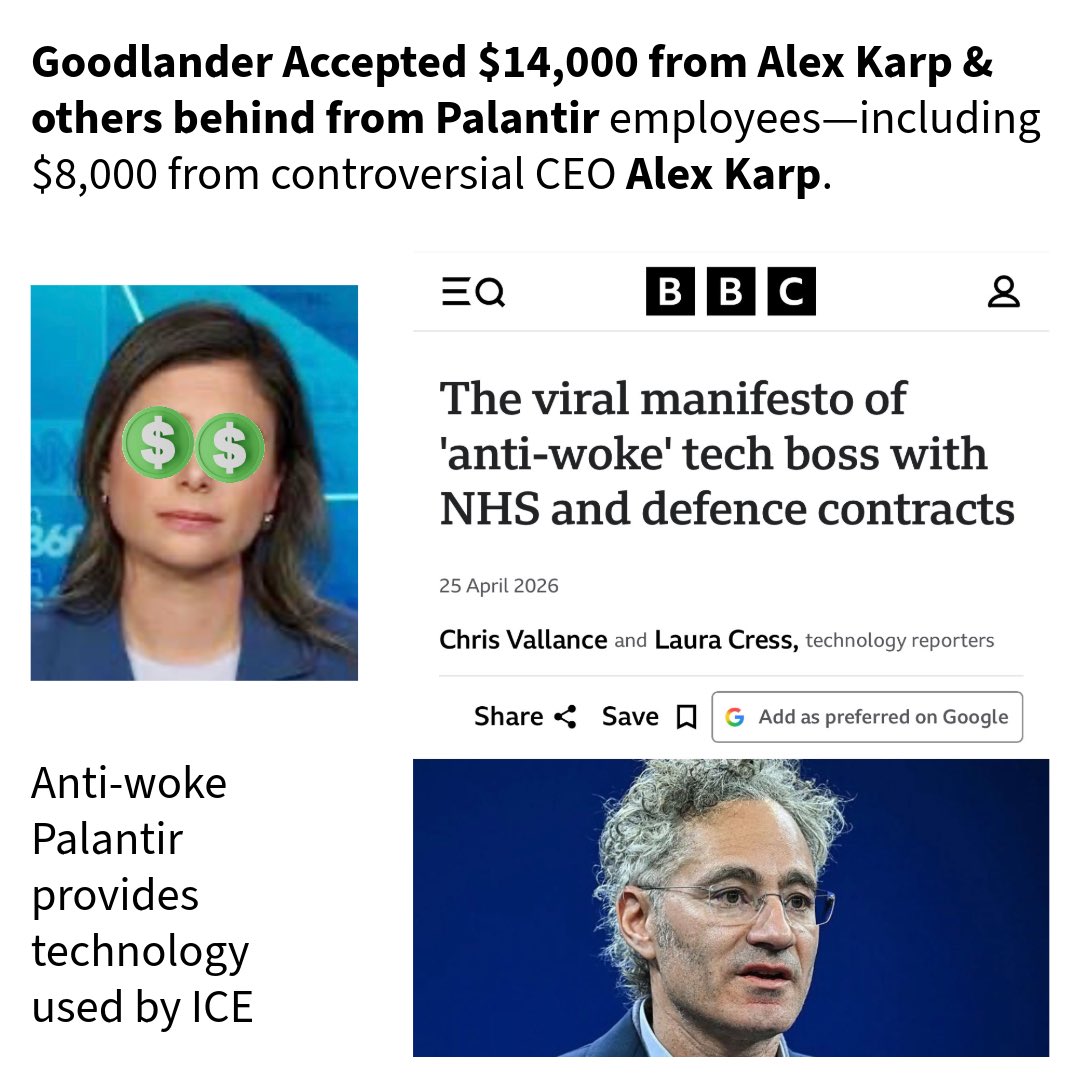 NHnewsUpdate's tweet photo. 🚨 BREAKING: NH Rep. Maggie Goodlander accepted Palantir-linked contributions—including $8,000 from CEO Alex Karp

Palantir provides technology used by ICE

Karp defends the company’s ICE work calling himself “anti-woke”

👀 How do #NHDems keep looking past Maggie’s record?

#nhpolitics #nhgop