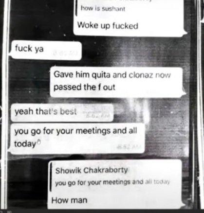Tammy94336887's tweet photo. Deleted drug chats, Rhea &amp; Chowik plotting to destroy SSR
Heartbreaking 😭😭
Look at his condition 

#ArrestRheaChakraborty https://t.co/CUxECr1yf4