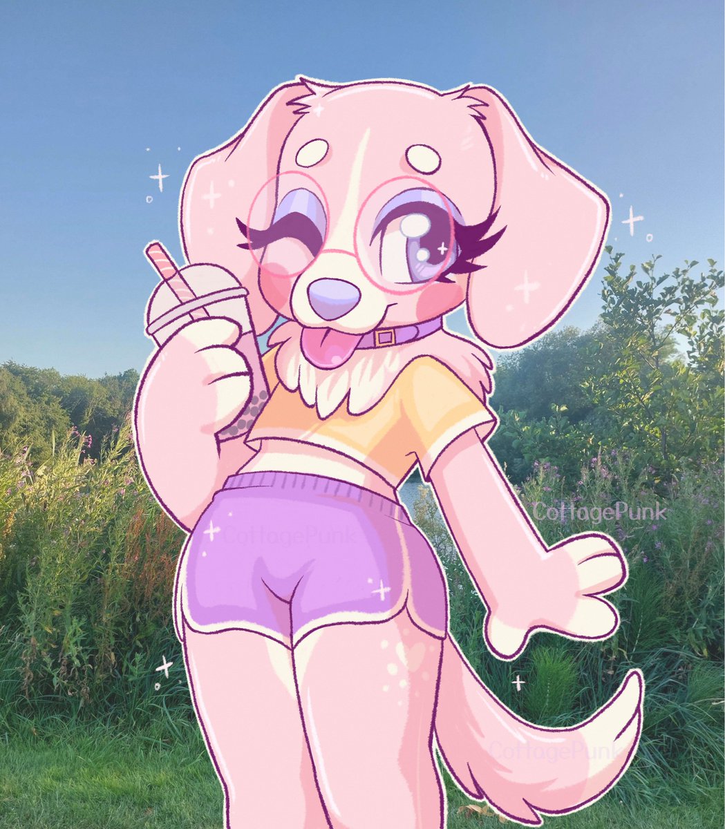 cottagepunkx's tweet photo. Rosemary enjoying her Bubble tea! #furry #fursona #furryart #digitalartㅤ https://t.co/dOXGCtpPpJ