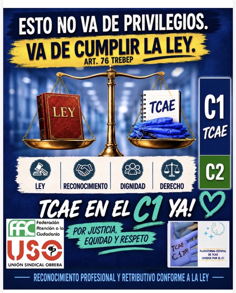SunnyPrettyRose's tweet photo. @carlospinel86 Y los técnicos de enfermería #tcaefuncionesC1Ya #SanidadPública #Sanidad @Monica_Garcia_G @sanidadgob @Haciendagob #Art76EBEP https://t.co/zWfQ1J3SQX