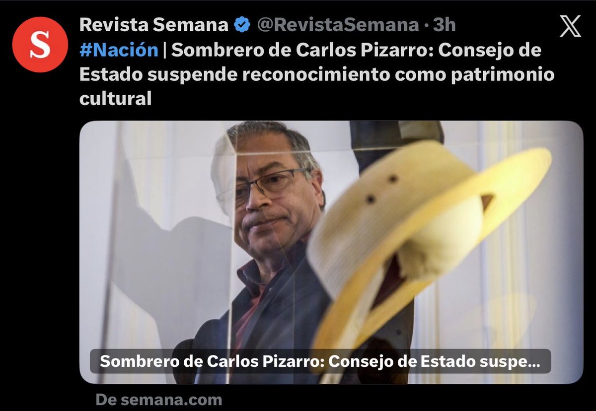 JotaPeHernandez's tweet photo. Celebro esta decisión, nunca, quien fue un guerrillero, un asesino, un criminal y un terrorista debe ser homenajeado.

Nada de patrimonio cultural el sombrero de un bandido. 

Todos los terroristas deben ser sometidos a la justicia o dados de baja sin ninguna contemplación. 🔥🔥 https://t.co/yfY2Q11J26