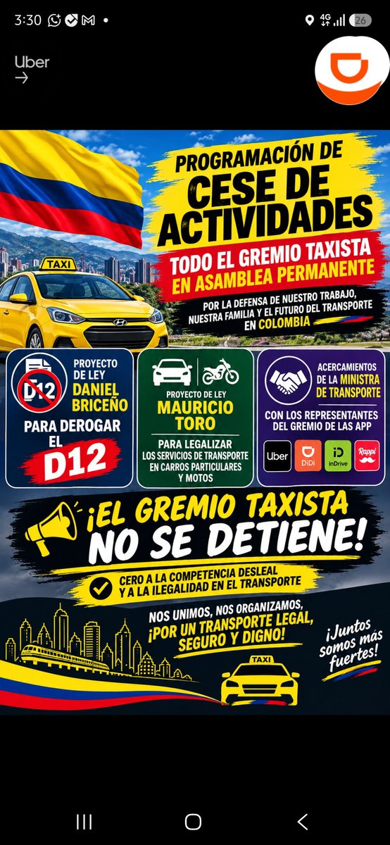pipecas45's tweet photo. Sr presidente con estas iniciativa es seguir acabando con el sustento y sueños de muchas familias recurro a usted que se nota que escucha al ciudadano de a pie que bajo el derecho a la igualdad nos brinde un espacio el taxi va a desaparecer 
Y la pregunta 
@ABDELAESPRIELLA https://t.co/runxfPeMfB