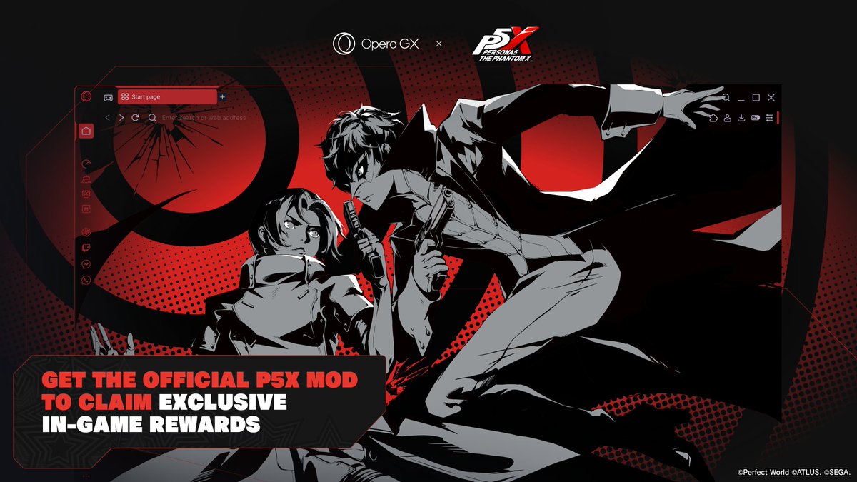 Atlus_West's tweet photo. The Phantom Thieves are joining forces with Opera GX! 💎

Claim exclusive in-game rewards for Persona5: The Phantom X when you use the official GX Mod.

Play now ➡️ https://t.co/GycqOSVfsv https://t.co/a6RgJfwkrj