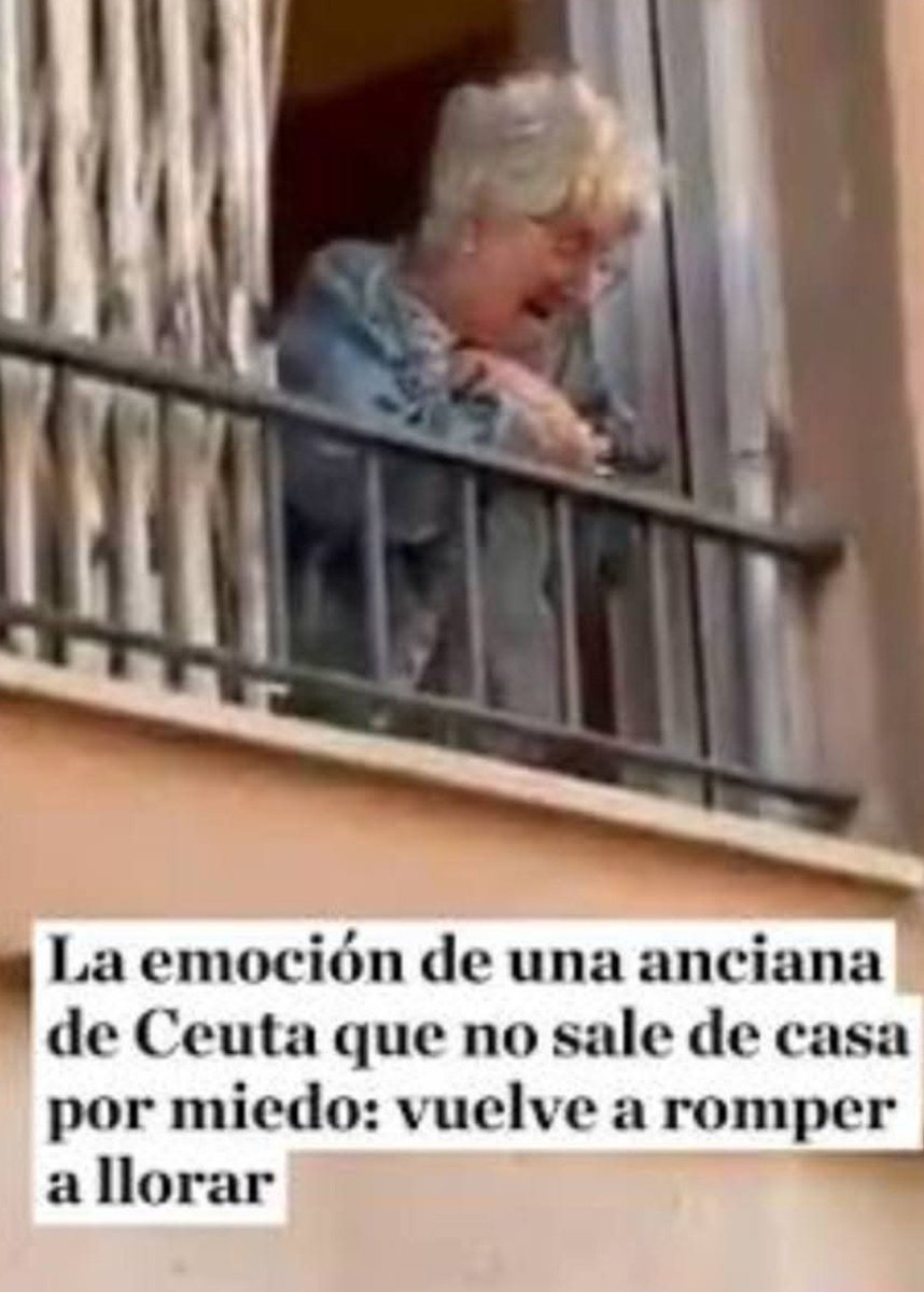 mencabrono's tweet photo. Éstas abuelas sí me dan pena.
60 días sin poder salir a la calle.

#CeutaNoEstáSola 
#CeutaEsEspaña https://t.co/oljmzLT4pJ