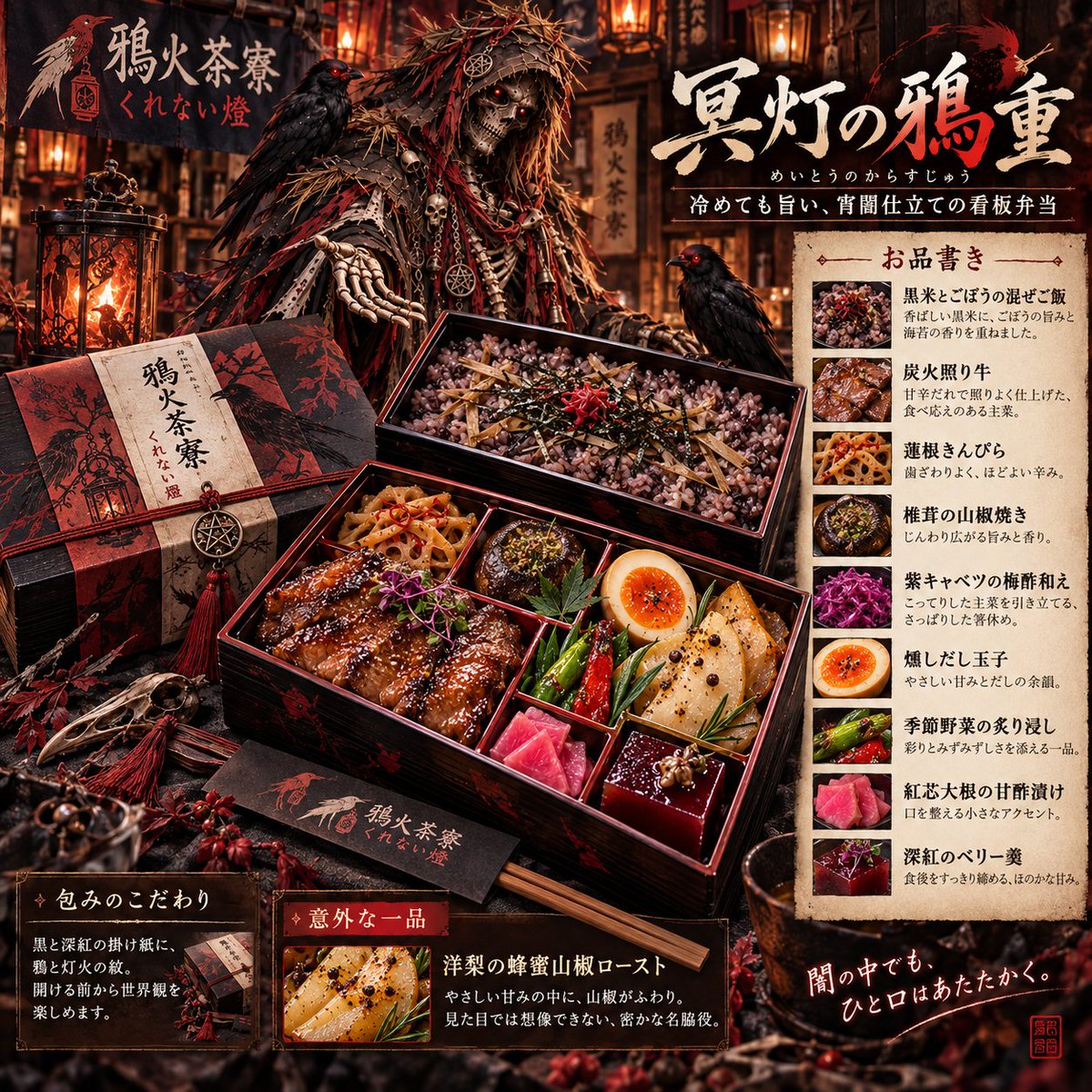 Roki_0131's tweet photo. 【プロンプト配布 第12弾】

「オリジナル創作お弁当」
が作れるプロンプト配布です！

それぞれの個性を出すために
画像添付をしていただけると
結果が更に面白くなるので、
オリキャラやご自身のお写真などの
添付をしていただけたらOKです✨

あくまでお遊び程度に考えておいて
いただけると助かります🙇‍♀️

過去の配布したポストは
全てハイライトに載せます。

①リプからプロンプトをコピーする
②AIのチャット欄に貼り付ける
③(任意)名前などの詳細を入力
④(必須)画像を添付する
⑤送信して生成開始！