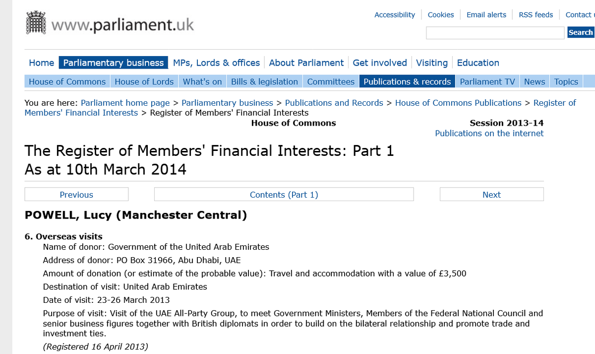 1990sUtd's tweet photo. Hello @LucyMPowell

As MP for Mcr Central which includes Wastelands, is there anything you'd like to share about your little visit to Abu Dhabi &amp; your role cheerleading for @ManCity's corrupt owners in the UAE APPG 👇

Or do we have to wait for it all to come out in the wash?

🤔 https://t.co/kMN0FtK2yN