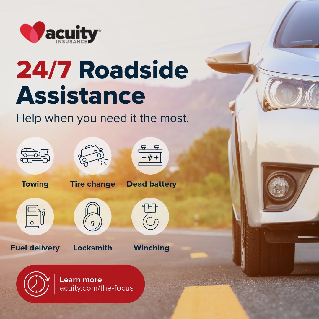 acuityinsurance's tweet photo. Car trouble rarely happens when it’s convenient. Whether you’re dealing with a dead battery, or an unexpected breakdown, knowing help is available can make a stressful situation easier.

Learn more about our roadside assistance: https://t.co/6uZfpfuyi0

#RoadsideAssistance https://t.co/5JuTgbwa7o