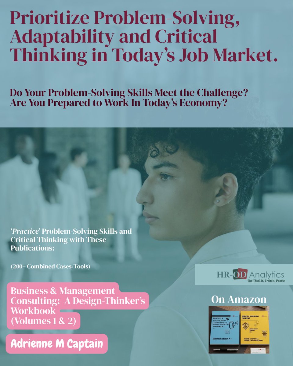 AdrienneCaptain's tweet photo. #Companies are tightening #budgets and their hiring process is very different from what it was ten years ago. Today’s #employers are seeking #candidates who can solve business problems. Practice #Problem-Solving with this book: https://t.co/BRtHdVwHS6
#hr #corporations #orgdev https://t.co/IBESbI7orf