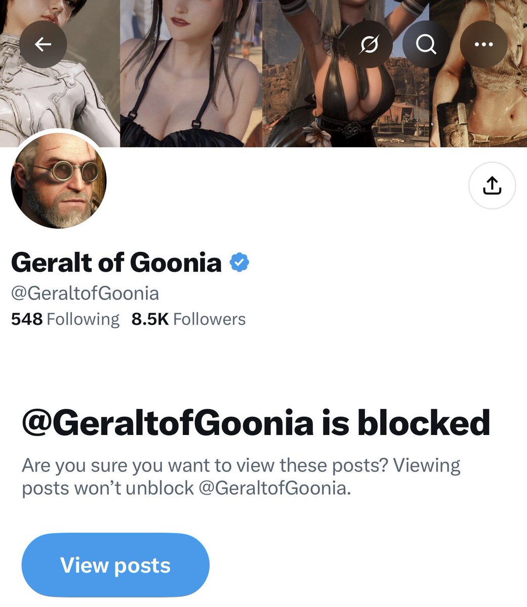 KowabungaKody's tweet photo. Accounts similar to Geralt of Gayness are automatically muted and blocked. 

Ever since, Elon Musk, took over Twitter, the amount of bullshit Tweets and the ability to get paid by Tweeting and engagement has only skyrocketed. 

Just because a “man’s” two incher can’t get erect because a pixelated female character isn’t “attractive enough,” doesn’t make a game “woke.” 

Unless anyone offers earnest and civil discussions in the video game space, I simply don’t care, and will continue to mute and block.