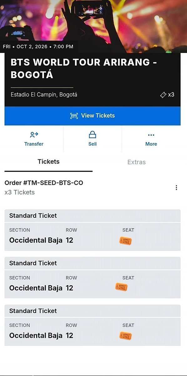 Kticketicon's tweet photo. 💜 Boletos para BTS Bogotá disponibles 💜
Vendo 3 boletos
🗓️ 2 de octubre
Referencia: Cambio a asientos con mejor vista.

🎟️ Transferencia directa a Ticketmaster disponible.

📩 ¿Te interesa comprar? Envía un mensaje directo. https://t.co/LwDMez2pdf