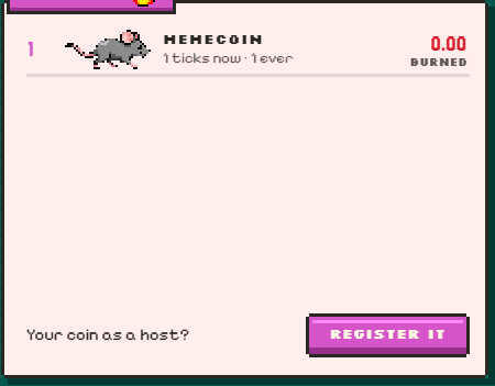 tickpaddotfun's tweet photo. memecoin is the first coin bitten on TickPad.

One tick is feeding on it now. Every trade of that tick sends half of the pad's fee cut into buying memecoin, and at the drop-off half of it burns. https://t.co/x2IuZcYveB