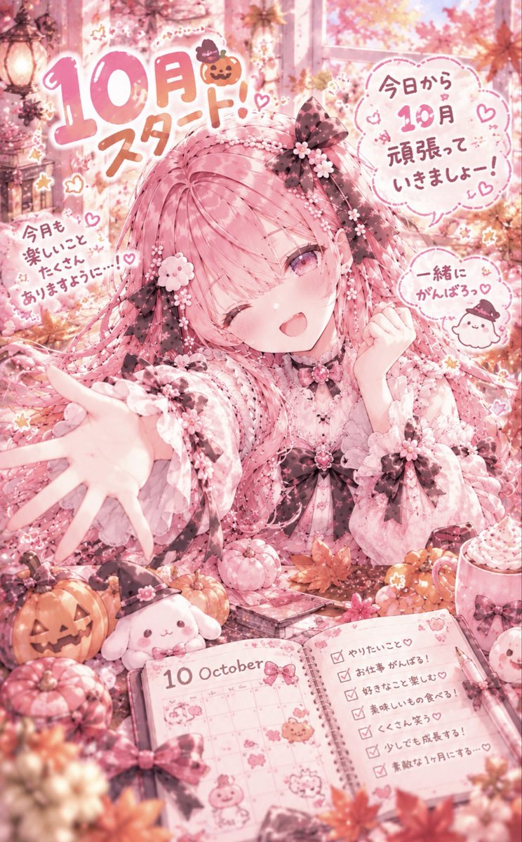Momonno87's tweet photo. おはようございます☀️

もう、10月ですよ(*^^*)

10月と言えば、
ハロウィンもあるので楽しみ🎃

 今日も1日頑張っていきましょー！

 #AIイラスト
 #AIイラスト好きな方と繋がりたい https://t.co/FENaWmU2hU