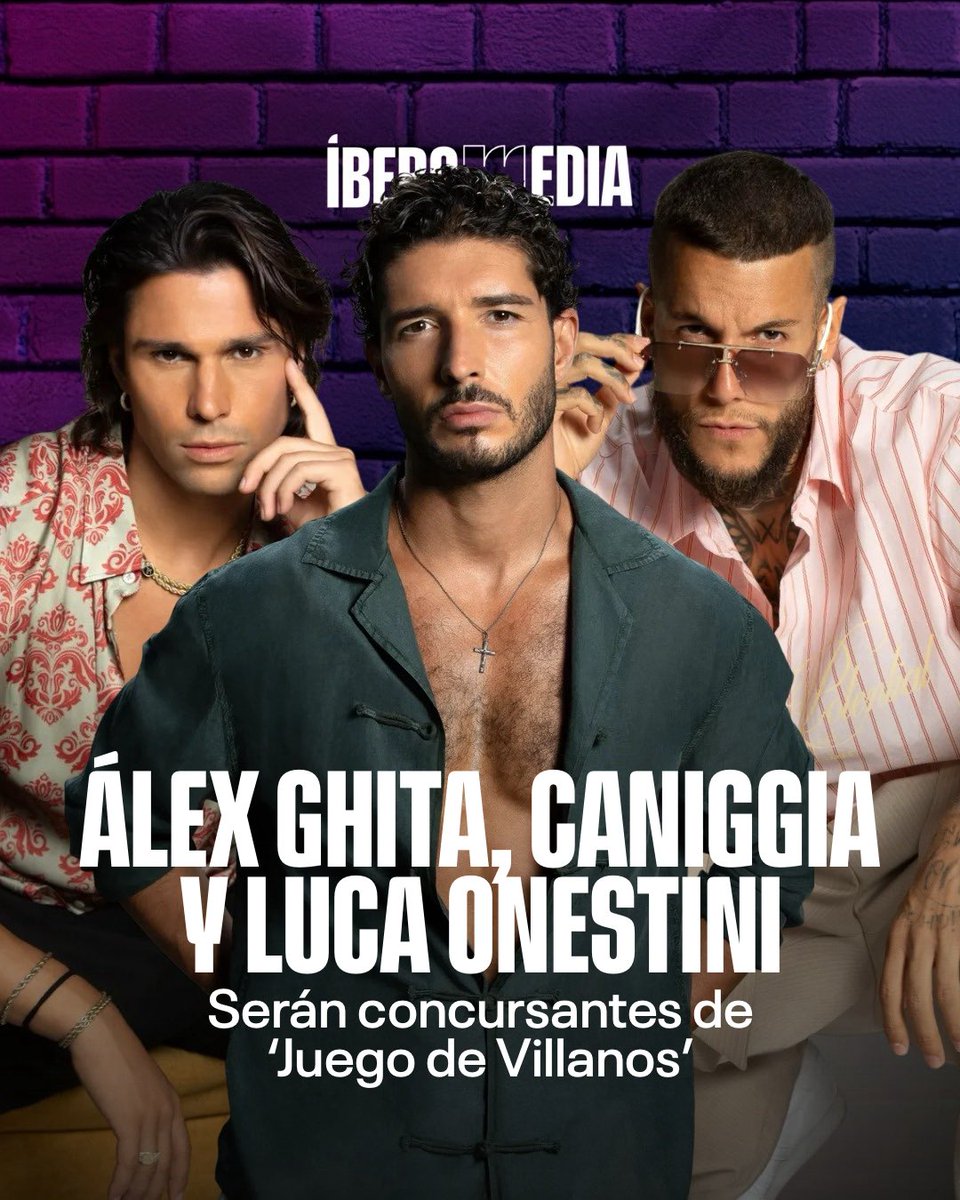 IberoMediaTV's tweet photo. ALERTA VILLANOS 💣😈  #JuegoDeVillanos el nuevo reality de @Telemundo ya tiene a sus 18 villanos y entre ellos destacan; Álex Ghita, Álex Caniggia y Luca Onestini. Los tres lucharán para coronarse como el ‘Emperador Villano’ y llevarse los 200.000 dólares ¿Qué te parece? https://t.co/3vmtGGw28n