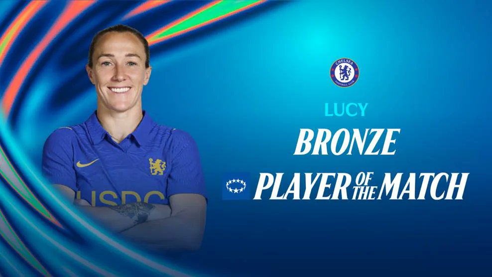 laez_11's tweet photo. 🚨 Lucy Bronze has been named Player of the Match. The UEFA Technical Observer Group said: "Solid in her defending and playing an important role in her team keeping a clean sheet and securing an impressive defensive performance." https://t.co/Jx8RWi90gv