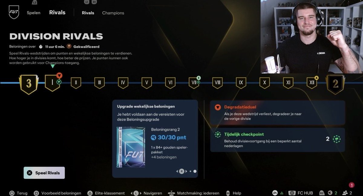 AlexdPlays's tweet photo. DIVISION 3 REACHED. 🥉
ELITE IS NEXT. 👀🏆
🟣 Twitch — AlexDenekePlays
⚡ TikTok — AlexPlays
#alexplays #fc27 #fut #ultimate #rivals https://t.co/fi2RlaRhge