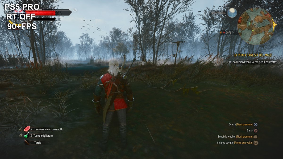 emula86's tweet photo. #TheWhitcher3 #Remastered PS5 PRO 90+FPS RT OFF vs PS5 PRO 60FPS RT ON https://t.co/UUCHvjwlPL