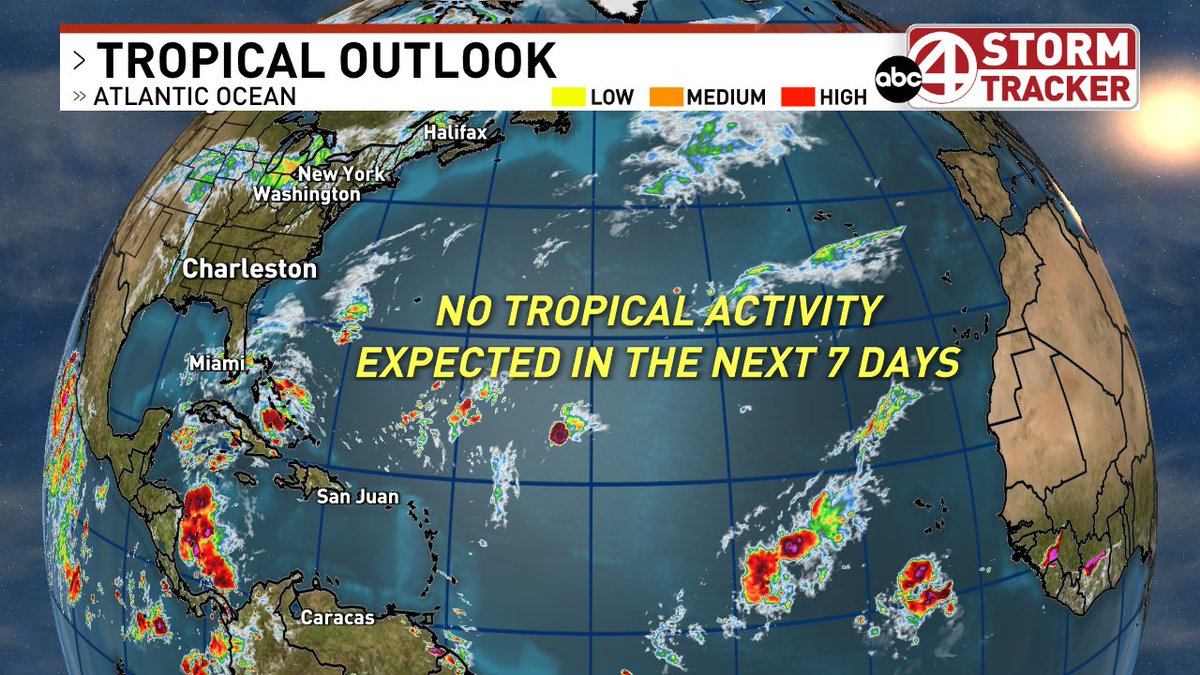 SeaverWX's tweet photo. It has now been 334 days since Hurricane Melissa weakened to a tropical storm in the Atlantic. That means we’ve gone 334 days since our last hurricane, the third longest drought in history in the Atlantic.

Hanna has dissipated and no activity is expected over the next 7 days. https://t.co/6QipFCRBQB