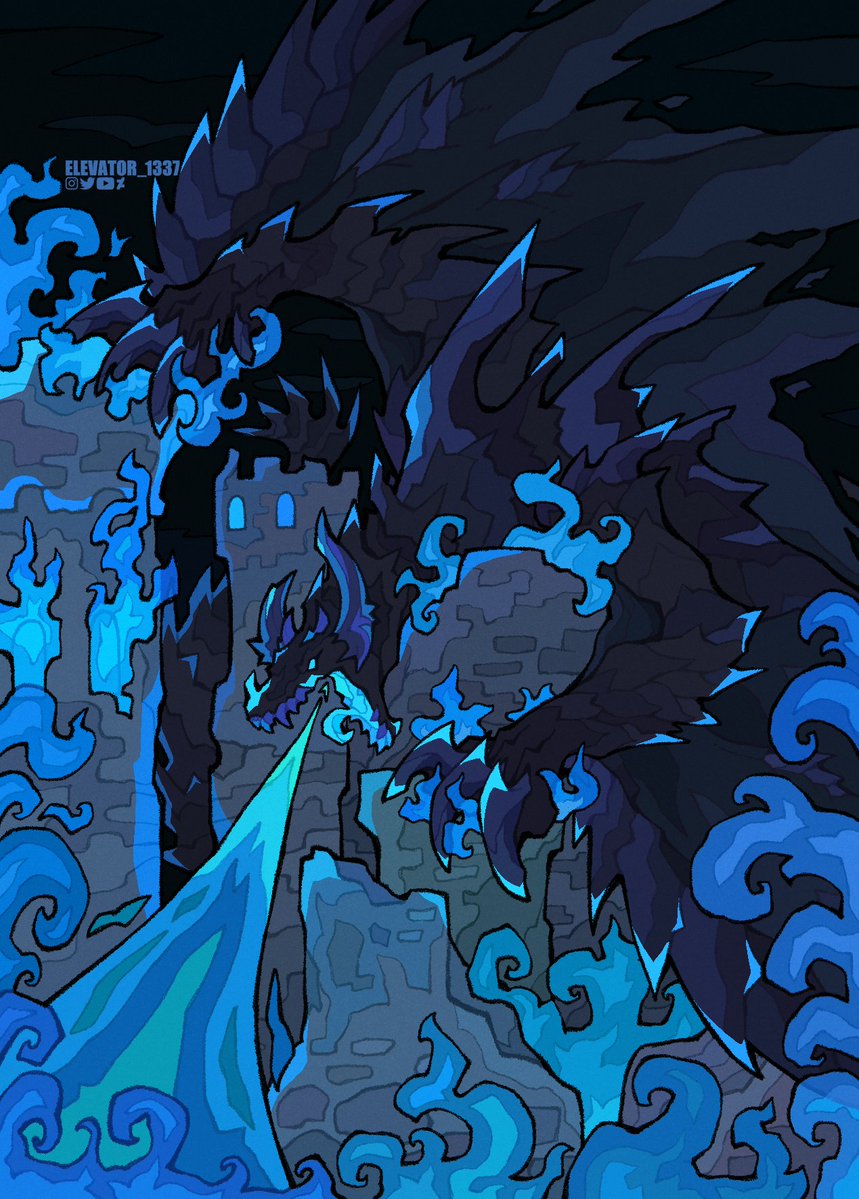elevator_1337's tweet photo. Dark Dragon  
For @\safircards project (inst)          
12 https://t.co/Obs3kXcbYZ