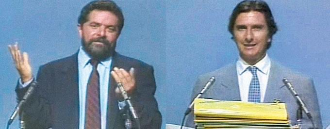 PedroRonchi2's tweet photo. Ah, mas o Lula não vai no debate da Globo. Amigo, em 1989 a Globo manipulou o debate entre Lula e Collor às vésperas da eleição para favorecer o Collor. Todo cuidado é pouco com essa emissora. https://t.co/5VEmura1lt